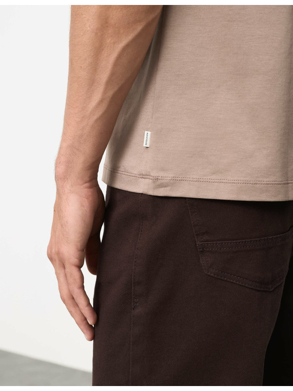 Marks & Spencer Тениска от премиум памук, тесен силует Marks & Spencer кафява