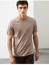 Marks & Spencer Тениска от премиум памук, тесен силует Marks & Spencer кафява