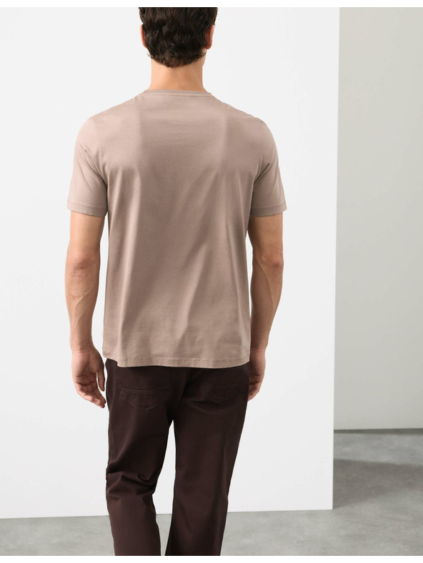 Marks & Spencer Тениска от премиум памук, тесен силует Marks & Spencer кафява