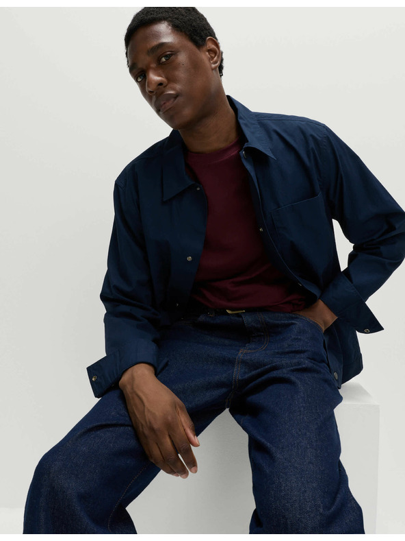 Marks & Spencer Тениска с яка от чист памук Marks & Spencer червена