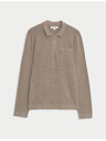 Marks & Spencer Поло риза Milano Knit с разхлабен цип Marks & Spencer кафява
