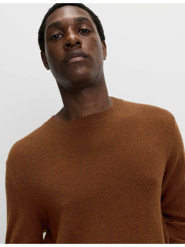 Marks & Spencer Суитшърт с деколте до врата от агнешка вълна Marks & Spencer кафява