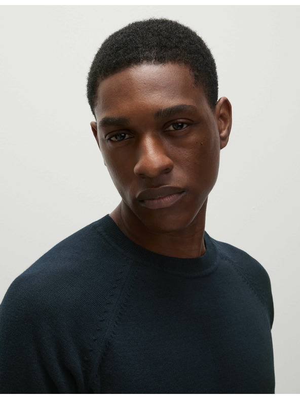 Marks & Spencer Суитшърт от чист памук с деколте до врата Marks & Spencer морско синя