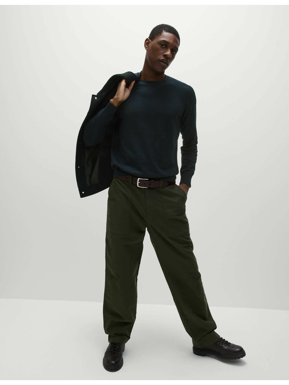 Marks & Spencer Суитшърт от чист памук с деколте до врата Marks & Spencer морско синя