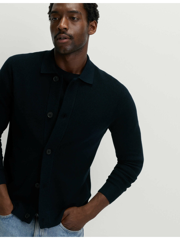 Marks & Spencer Плетена жилетка от памучна смес Marks & Spencer морско синя