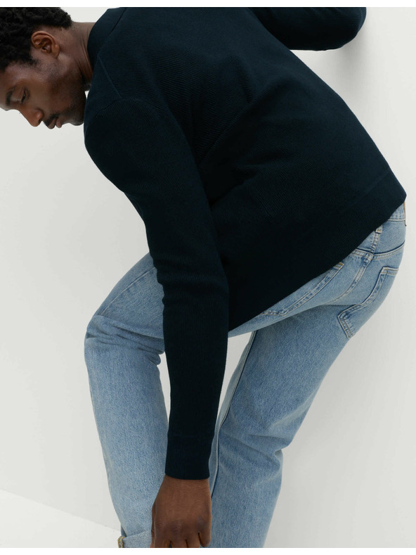 Marks & Spencer Плетена жилетка от памучна смес Marks & Spencer морско синя