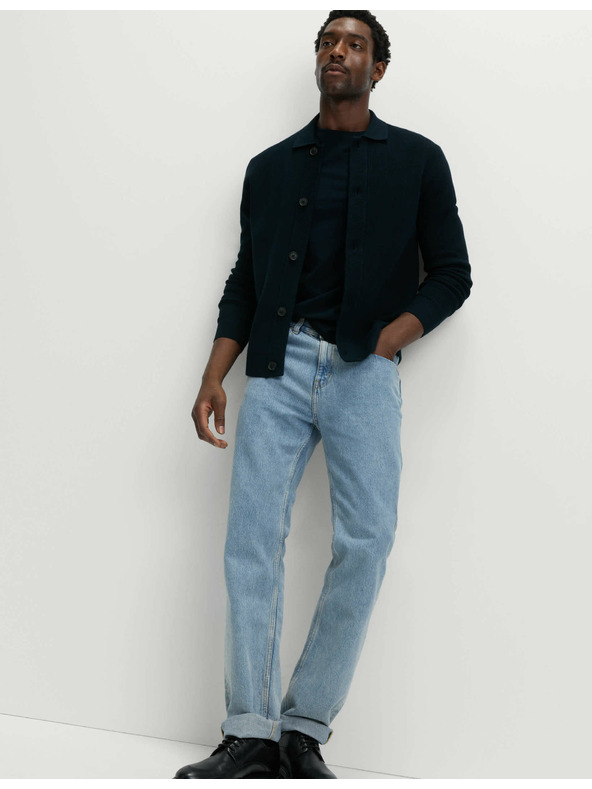 Marks & Spencer Плетена жилетка от памучна смес Marks & Spencer морско синя