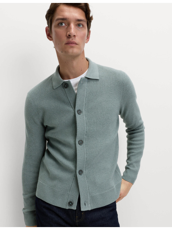 Marks & Spencer Плетена жилетка от памучна смес Marks & Spencer сива