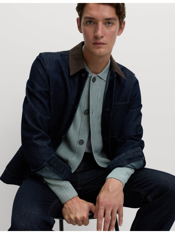 Marks & Spencer Плетена жилетка от памучна смес Marks & Spencer сива