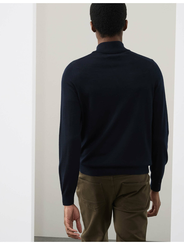 Marks & Spencer Суитшърт с къс цип от чиста извънредно фина вълна мерино Marks & Spencer морско синя