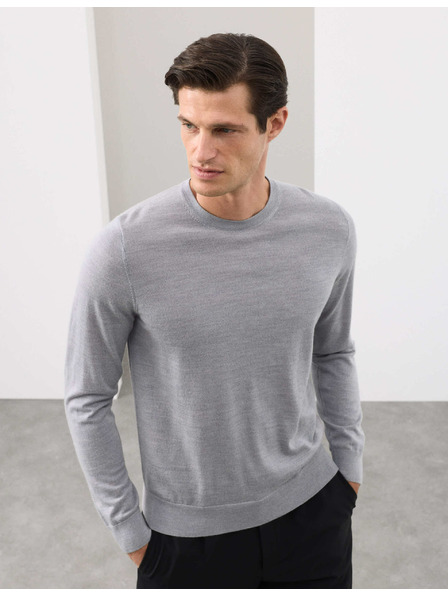 Marks & Spencer Суитшърт от чиста извънредно фина вълна мерино Marks & Spencer сива