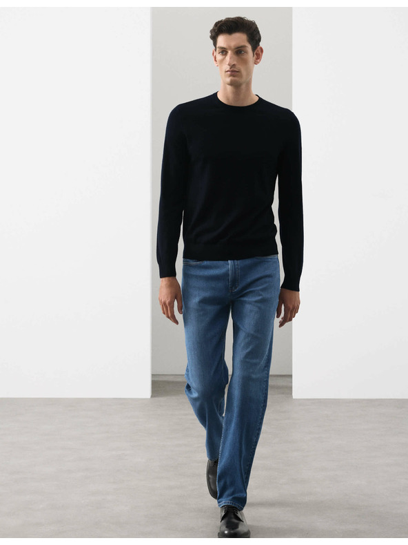 Marks & Spencer Суитшърт от чиста извънредно фина вълна мерино Marks & Spencer морско синя