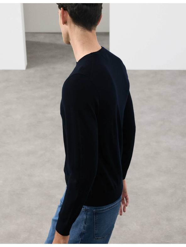 Marks & Spencer Суитшърт от чиста извънредно фина вълна мерино Marks & Spencer морско синя