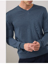Marks & Spencer Суитшърт с V-образно деколте от чиста извънредно фина вълна мерино Marks & Spencer морско синя
