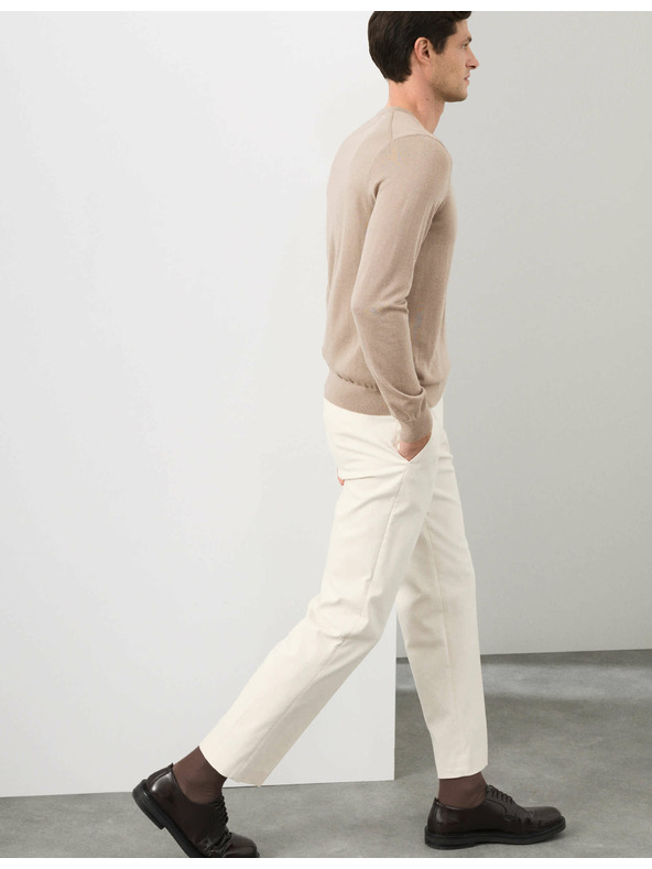 Marks & Spencer Суитшърт с V-образно деколте от чиста извънредно фина вълна мерино Marks & Spencer кафява