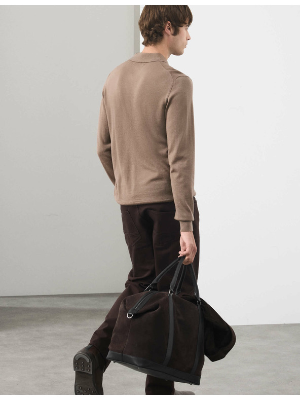 Marks & Spencer Поло тениска от чиста извънредно фина вълна мерино Marks & Spencer кафява