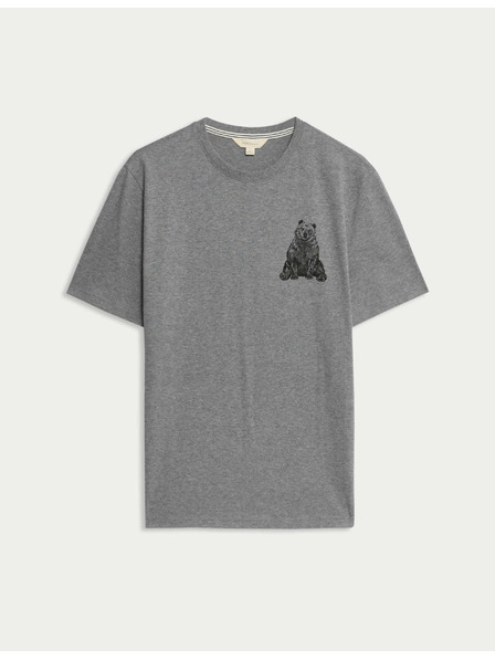 Marks & Spencer Домашен топ от чист памук с графичен печат на мече Marks & Spencer сива