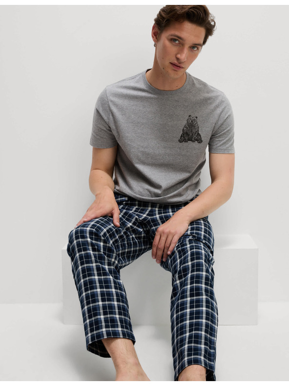 Marks & Spencer Домашен топ от чист памук с графичен печат на мече Marks & Spencer сива