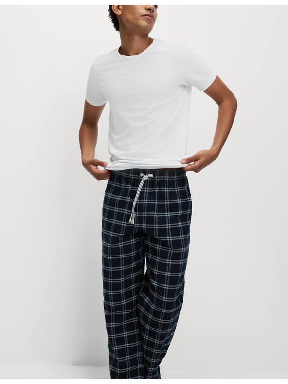 Marks & Spencer Карирани пижамени панталони от 100% памук Marks & Spencer тъмносиня