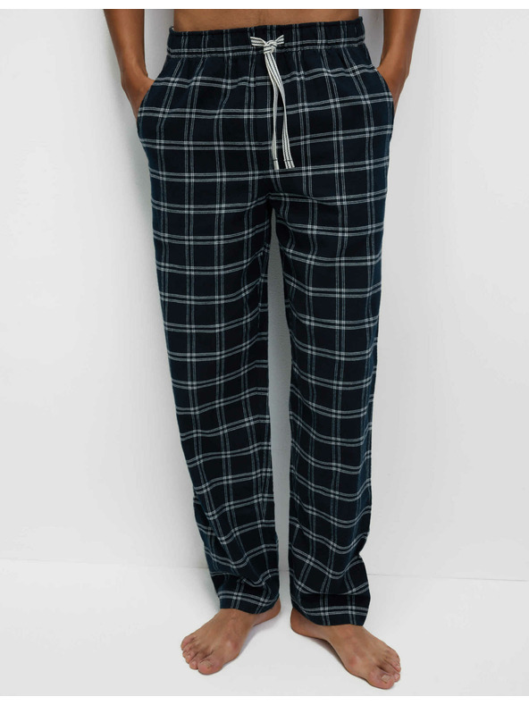 Marks & Spencer Карирани пижамени панталони от 100% памук Marks & Spencer тъмносиня
