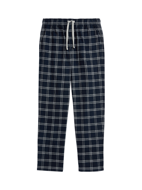 Marks & Spencer Карирани пижамени панталони от 100% памук Marks & Spencer тъмносиня