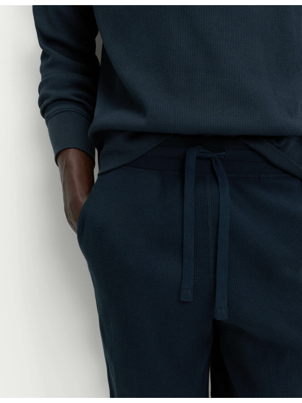 Marks & Spencer Домашни шорти от чиста памучна материя с вафлена текстура Marks & Spencer тъмносиня