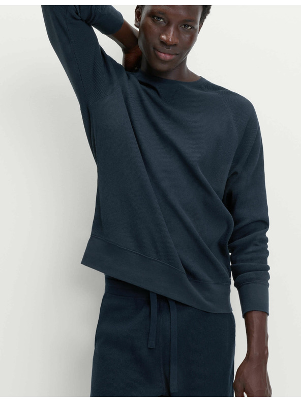 Marks & Spencer Домашни шорти от чиста памучна материя с вафлена текстура Marks & Spencer тъмносиня