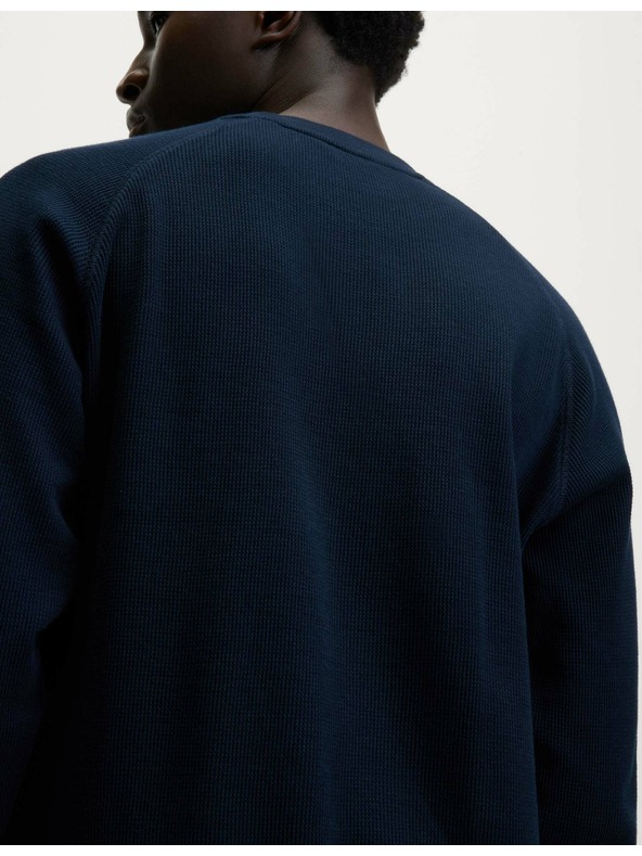 Marks & Spencer Домашен суитшърт от чиста памучна материя с вафлена текстура Marks & Spencer тъмносиня