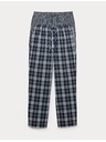 Marks & Spencer Карирани пижамени панталони от чиста памучна материя, 2 броя в опаковка Marks & Spencer тъмносиня