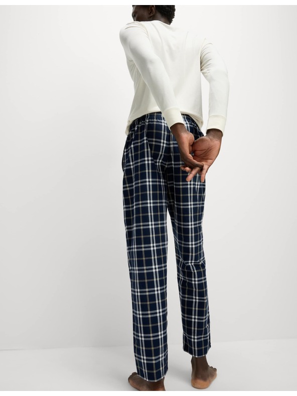 Marks & Spencer Карирани пижамени панталони от чиста памучна материя, 2 броя в опаковка Marks & Spencer тъмносиня