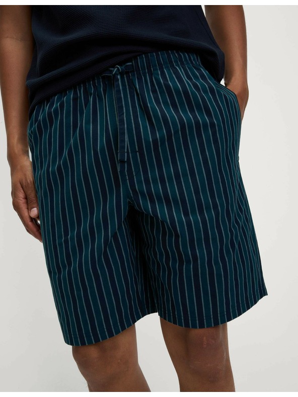 Marks & Spencer Пижама от чиста памучна материя с вафлена текстура Marks & Spencer тъмносиня