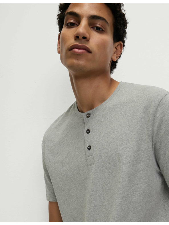 Marks & Spencer Карирана пижама от чиста памучна материя с остро деколте Marks & Spencer сива