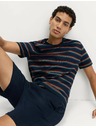 Marks & Spencer Пижама с дъгови ивици от чиста памучна материя Marks & Spencer тъмносиня
