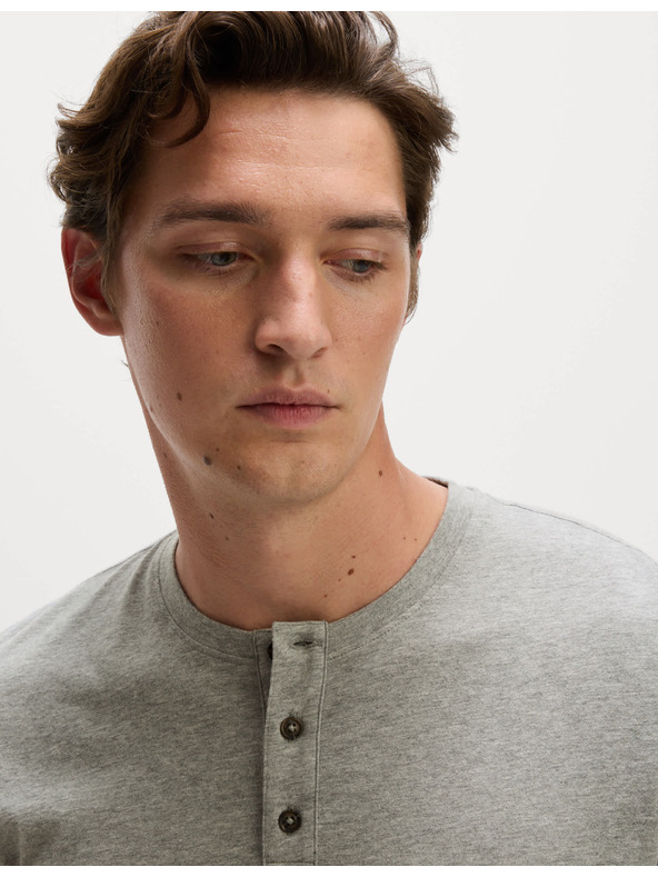 Marks & Spencer Карирана пижама от чиста памучна материя с остро деколте Marks & Spencer сива