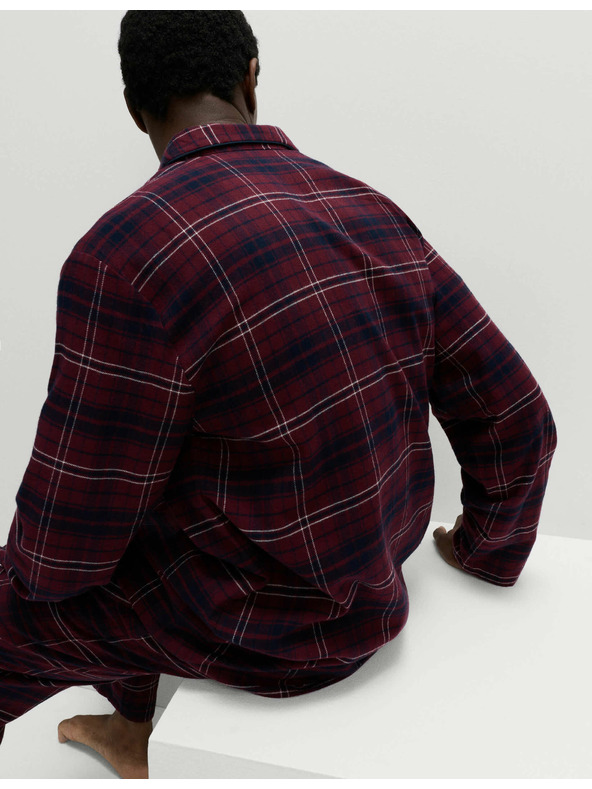 Marks & Spencer Карирана пижама от рециклирана памучна материя Marks & Spencer червена