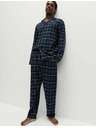 Marks & Spencer Карирана пижама от рециклирана памучна материя Marks & Spencer тъмносиня