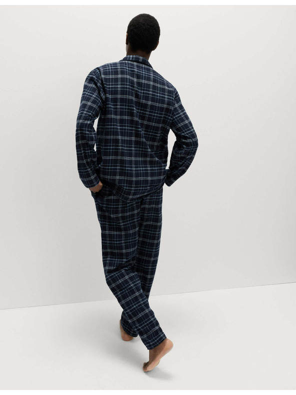 Marks & Spencer Карирана пижама от рециклирана памучна материя Marks & Spencer тъмносиня