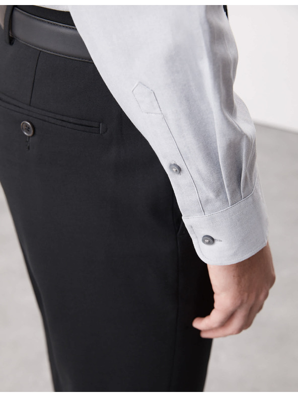 Marks & Spencer Разтегателна памучна риза с класически силует с технология 360 Flex™ Marks & Spencer сива