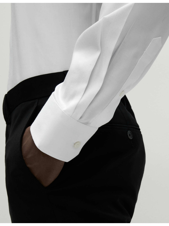 Marks & Spencer Риза от памук с класически силует с незабавна грижа Marks & Spencer бяла