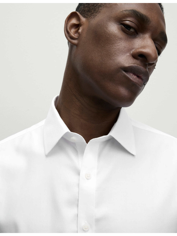 Marks & Spencer Риза от памук с класически силует с незабавна грижа Marks & Spencer бяла