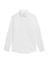 Marks & Spencer Риза от памук с класически силует с незабавна грижа Marks & Spencer бяла