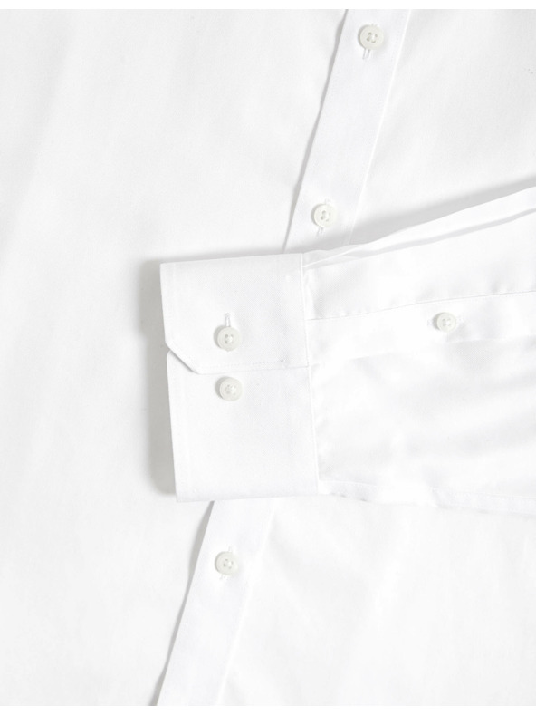 Marks & Spencer Риза от чист памук с класически силует с незабавна грижа Marks & Spencer бяла