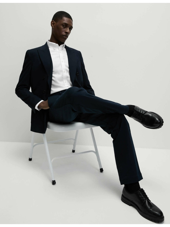 Marks & Spencer Риза от чист памук с класически силует с незабавна грижа Marks & Spencer бяла