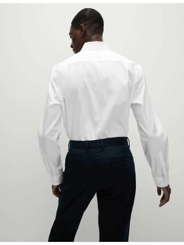 Marks & Spencer Риза от чист памук с класически силует с незабавна грижа Marks & Spencer бяла