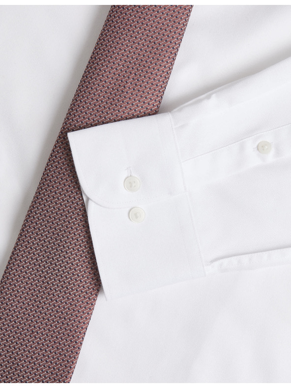 Marks & Spencer Риза с тесен силует и вратовръзка, лесна за гладене Marks & Spencer бяла