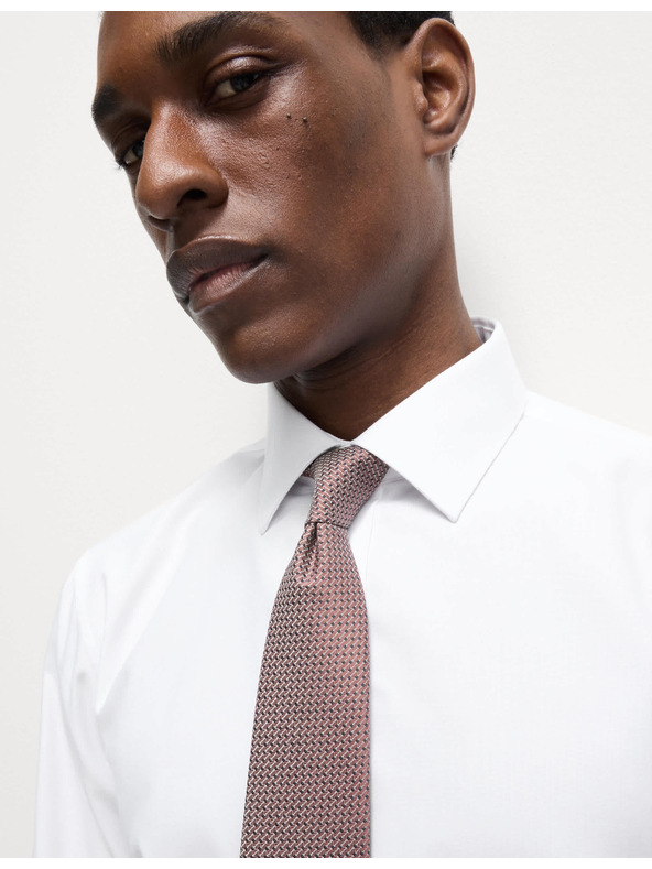 Marks & Spencer Риза с тесен силует и вратовръзка, лесна за гладене Marks & Spencer бяла