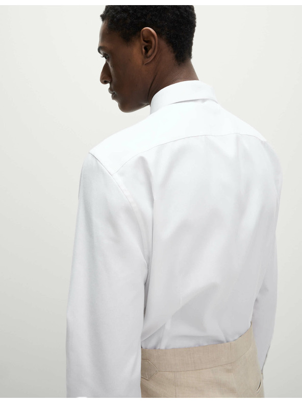 Marks & Spencer Риза с тесен силует и вратовръзка, лесна за гладене Marks & Spencer бяла
