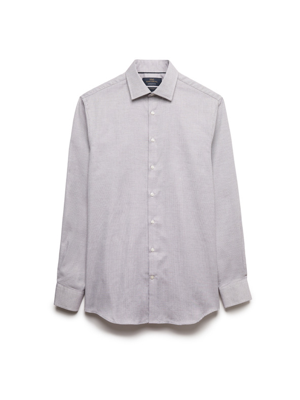 Marks & Spencer Луксозна риза с нормален силует от чист памук с текстура Marks & Spencer червена