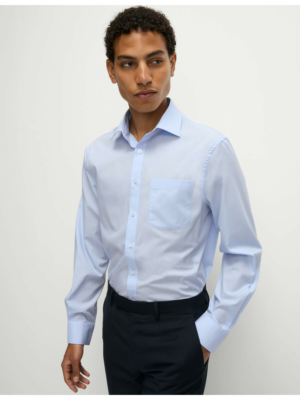 Marks & Spencer Синя риза с нормален силует с дълъг ръкав, 3 бр. Marks & Spencer