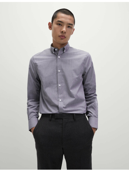 Marks & Spencer Сива риза с тесен силует от канаваца, лесна за гладене, 2 бр. в опаковка Marks & Spencer